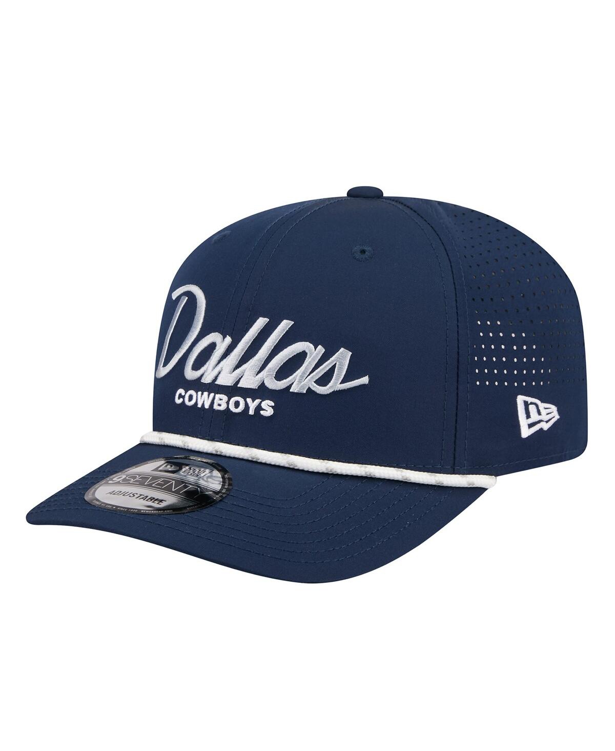 New Era Men's Navy Dallas Cowboys Script 9SEVENTY Adjustable Hat