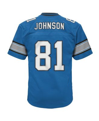 Big Boys and Girls Calvin Johnson Blue Detroit Lions Legacy Replica Jersey