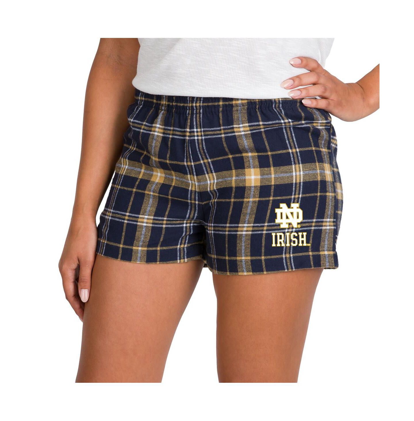 Женские шорты Concepts Sport Navy/Gold Notre Dame Fighting Irish Ultimate Flannel — фото 1