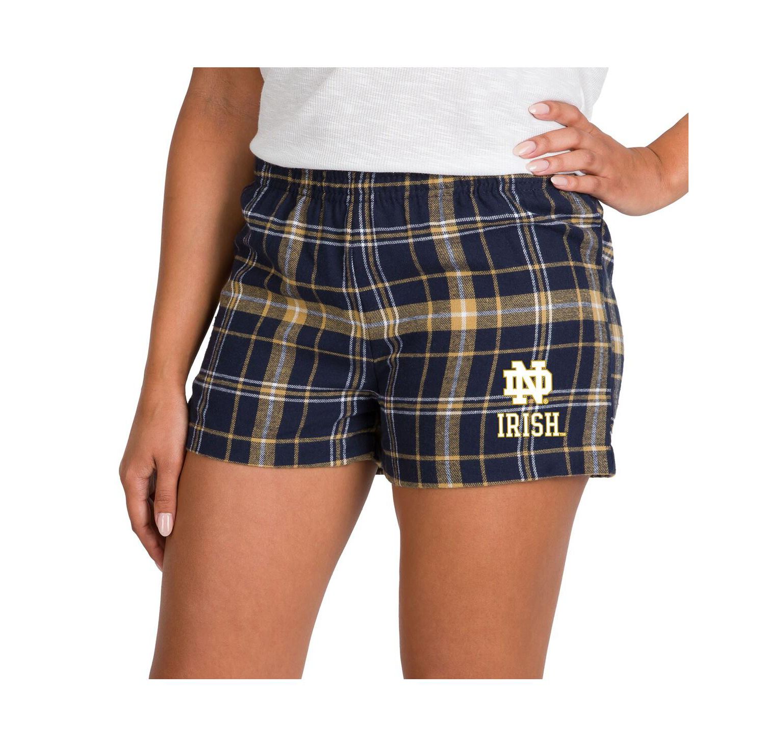 Women's Navy/Gold Notre Dame Fighting Irish Ultimate Flannel Shorts