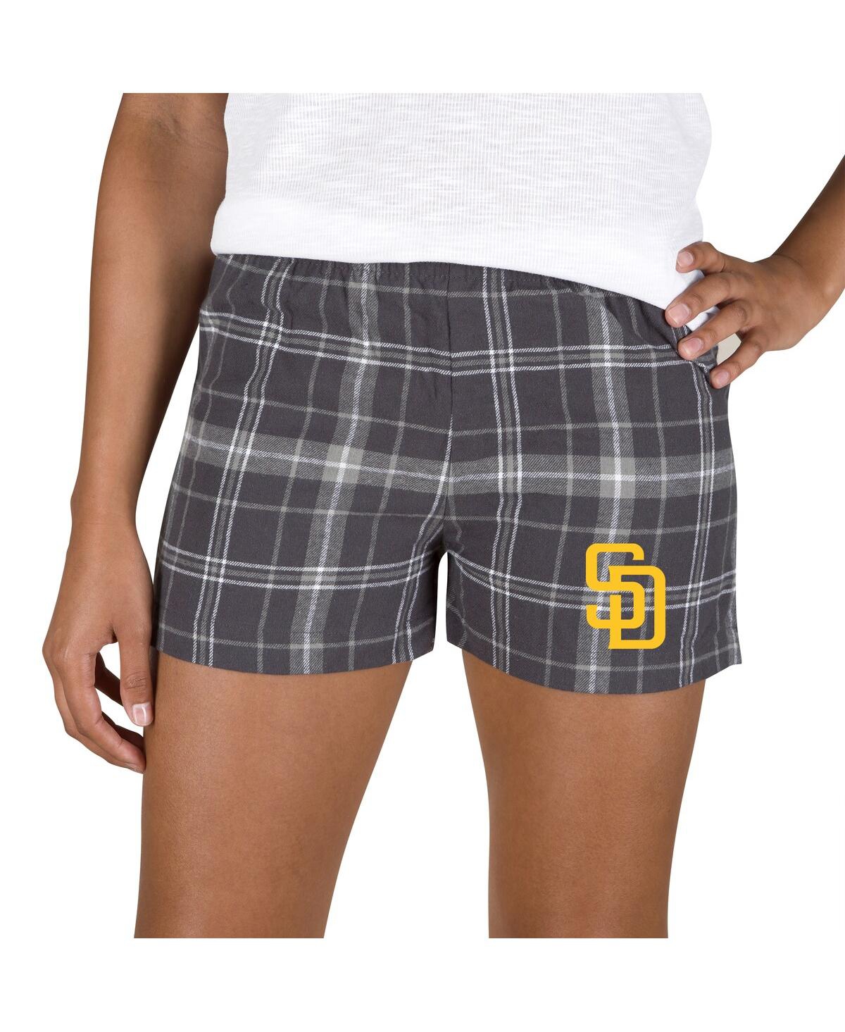 Concepts Sport Women's Charcoal/gray San Diego Padres Ultimate Flannel Shorts In Gray