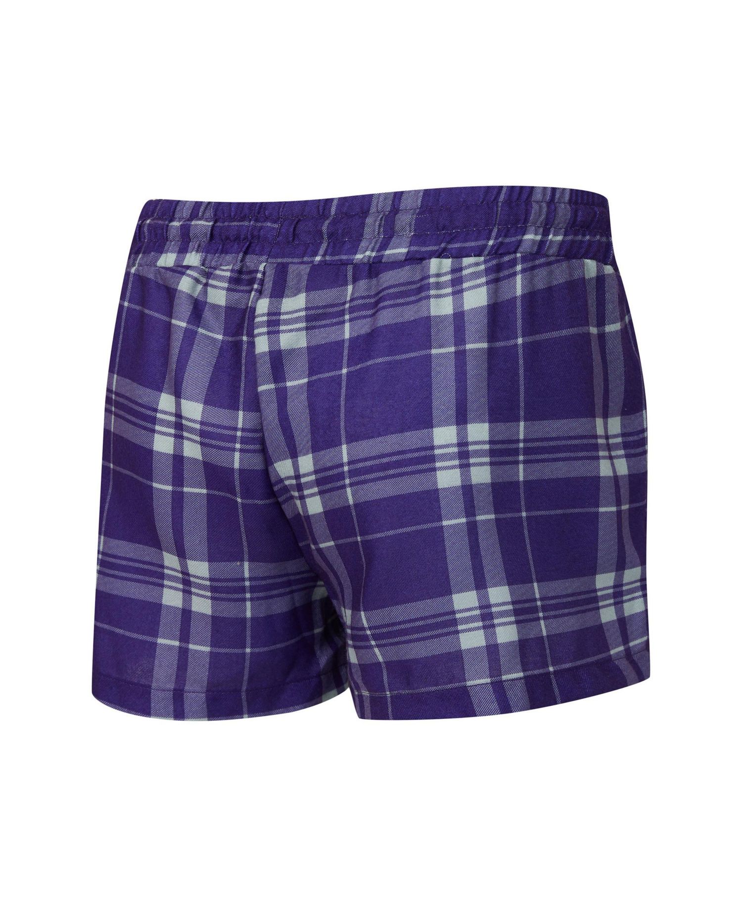 Women's 2-Piece Heather Gray/Purple Minnesota Vikings Regulate Plaid Long-Sleeve T-Shirt and Shorts Sleep Set