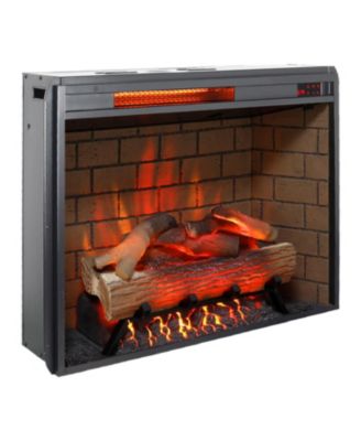 28 inch Infrared Electric Fireplace with Removable Trim kit Insert, Touch Panel Home Decor Heater, Smokeless Firebox With Fire Crackling Sound