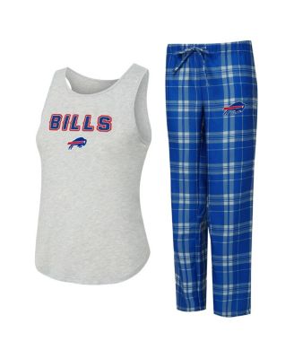Concepts Sport - Women's Heather Gray/Royal Buffalo Bills Regulate Plaid Tank Top Pants Sleep Set