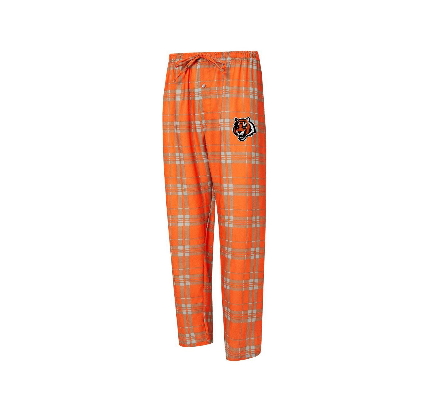 Men's 2-Piece Orange/Gray Cincinnati Bengals Regulate Long Sleeve T-Shirt and Plaid Pants Set