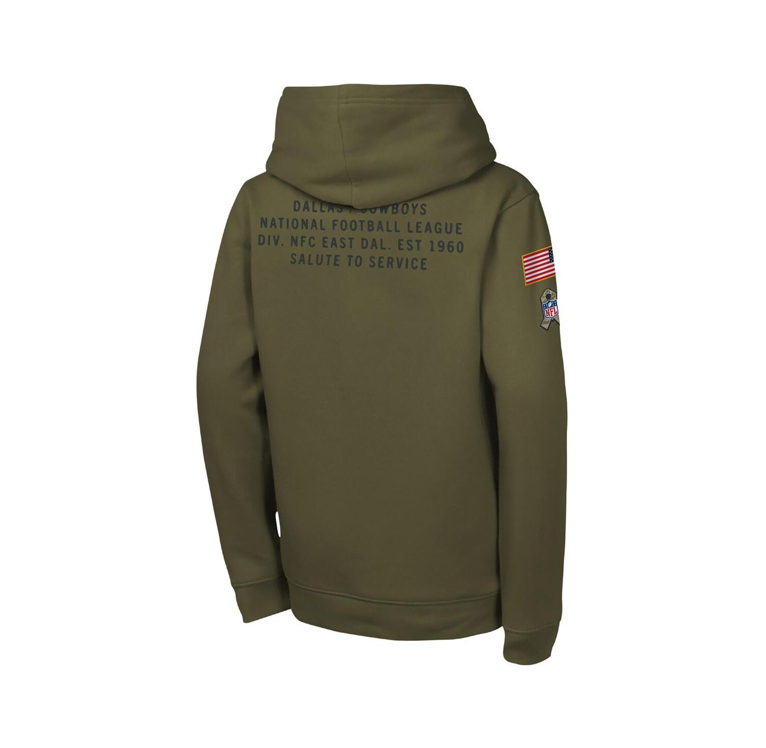 Big Boys and Girls Olive Dallas Cowboys 2025 Salute to Service Club Fleece Hoodie