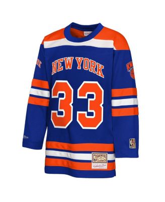 Big Boys and Girls Patrick Ewing Blue New York Knicks Maxxed Out 2.0 Fashion Hockey Jersey
