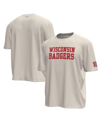 Under Armour - Men's Cream Wisconsin Badgers Throwback Motion Heavyweight T-Shirt