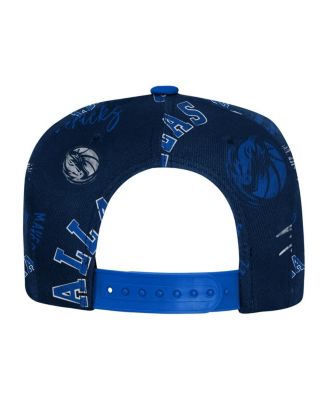 Big Boys and Girls Navy Dallas Mavericks Street Hooper Allover Print Snapback Hat