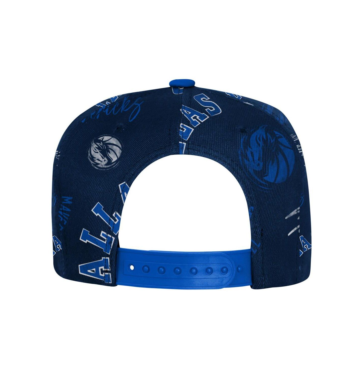 Детская кепка Outerstuff Navy Dallas Mavericks Street Hooper Allover Print Snapback Hat — фото 2