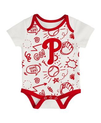 Baby Boys and Girls 3-Piece Philadelphia Phillies All Day Play Bodysuit Set
