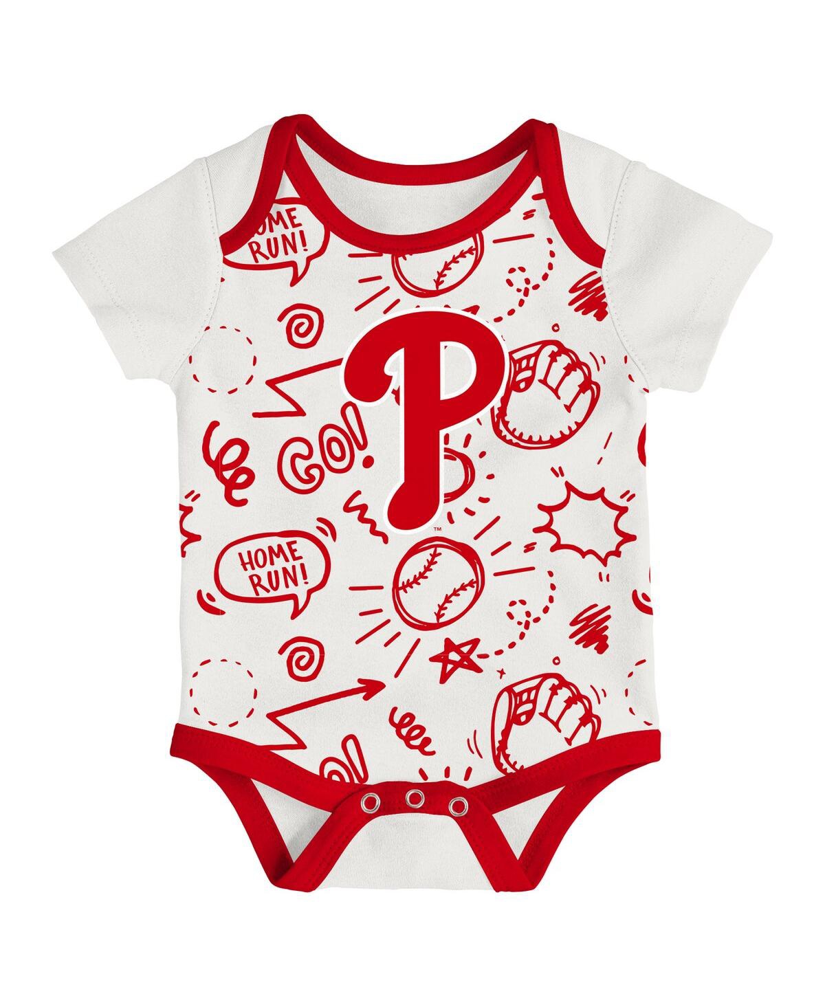 Outerstuff Baby Boys and Girls 3-Piece Philadelphia Phillies All Day Play Bodysuit Set