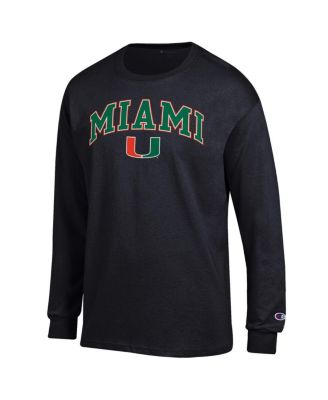 Men's&nbsp; Black Miami Hurricanes Arch Over Logo Long Sleeve T-Shirt