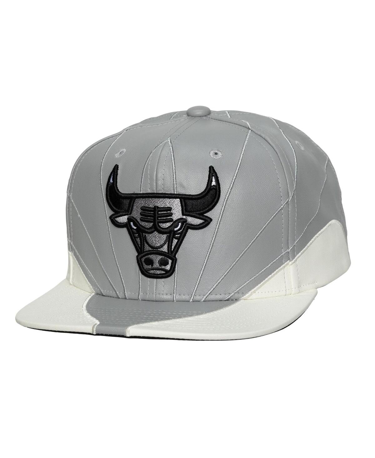 Mitchell & Ness Men's And Women's Gray/white Chicago Bulls Day 12 Two-tone Leather Snapback Hat In Multi