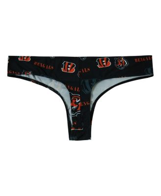 Women's Black Cincinnati Bengals Mosaic All Over Print Thong