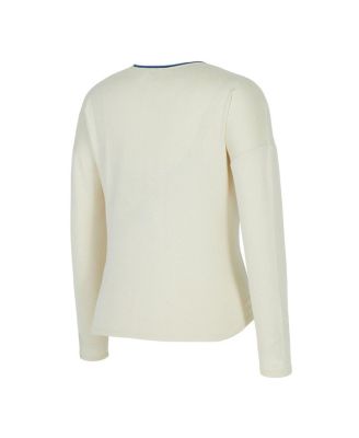 Women's 2-Piece Cream Dallas Mavericks Kaki Hacci Knit Long Sleeve Top and Shorts Set