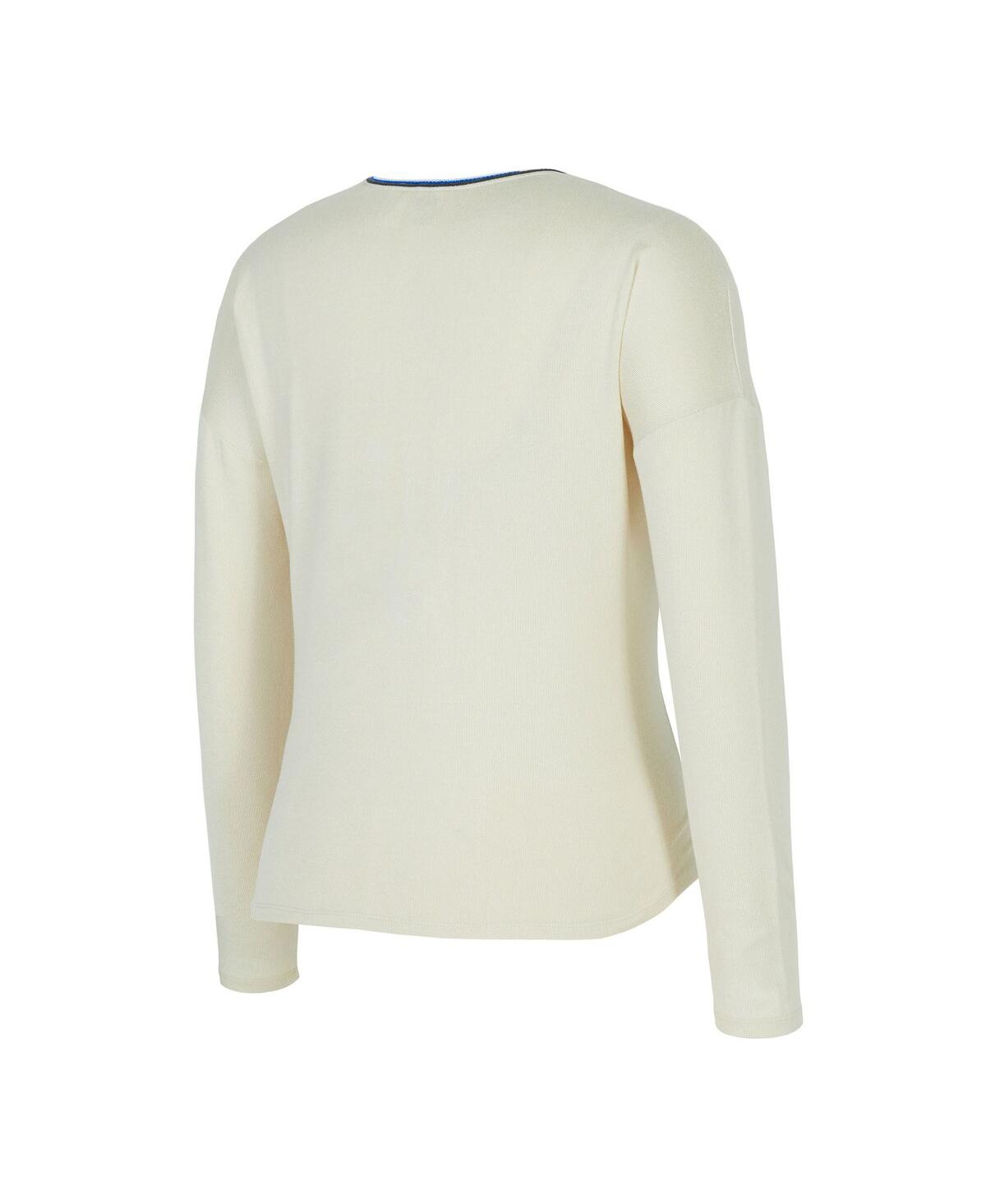 Concepts Sport Women's 2-piece Cream Dallas Mavericks Kaki Hacci Knit Long Sleeve Top And Shorts Set In White