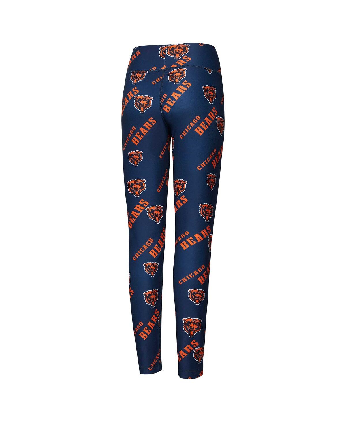Concepts Sport Women's Navy Chicago Bears Breakthrough Allover Print Knit Sleep Leggings In Blue