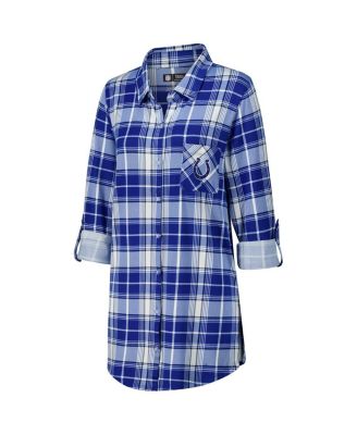 Women's Royal Indianapolis Colts Ashford Plaid Knit Nightshirt