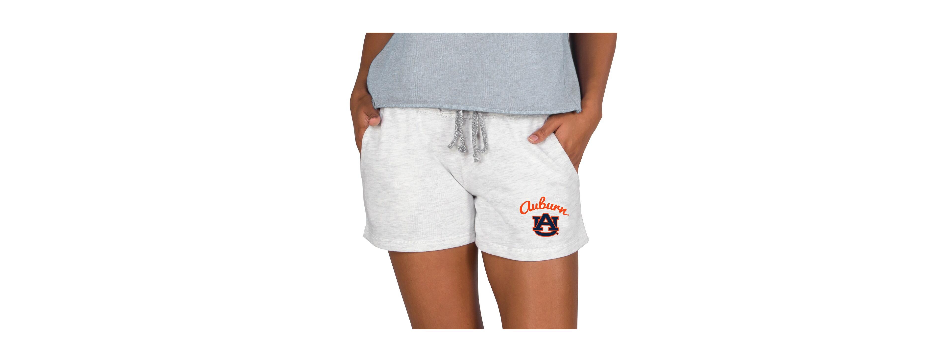 Concepts Sport Women's Ash Auburn Tigers Mainstream French Terry Tri-Blend Shorts