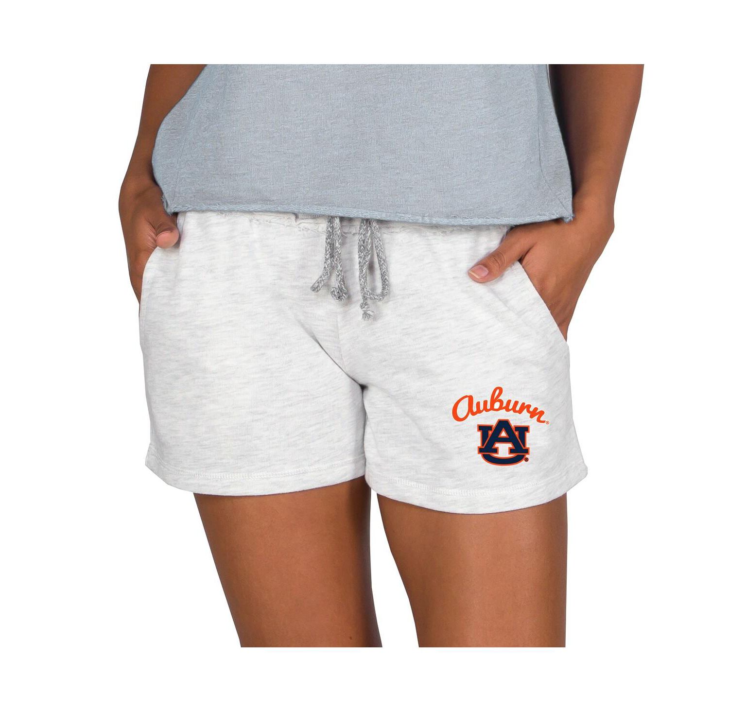 Women's Ash Auburn Tigers Mainstream French Terry Tri-Blend Shorts