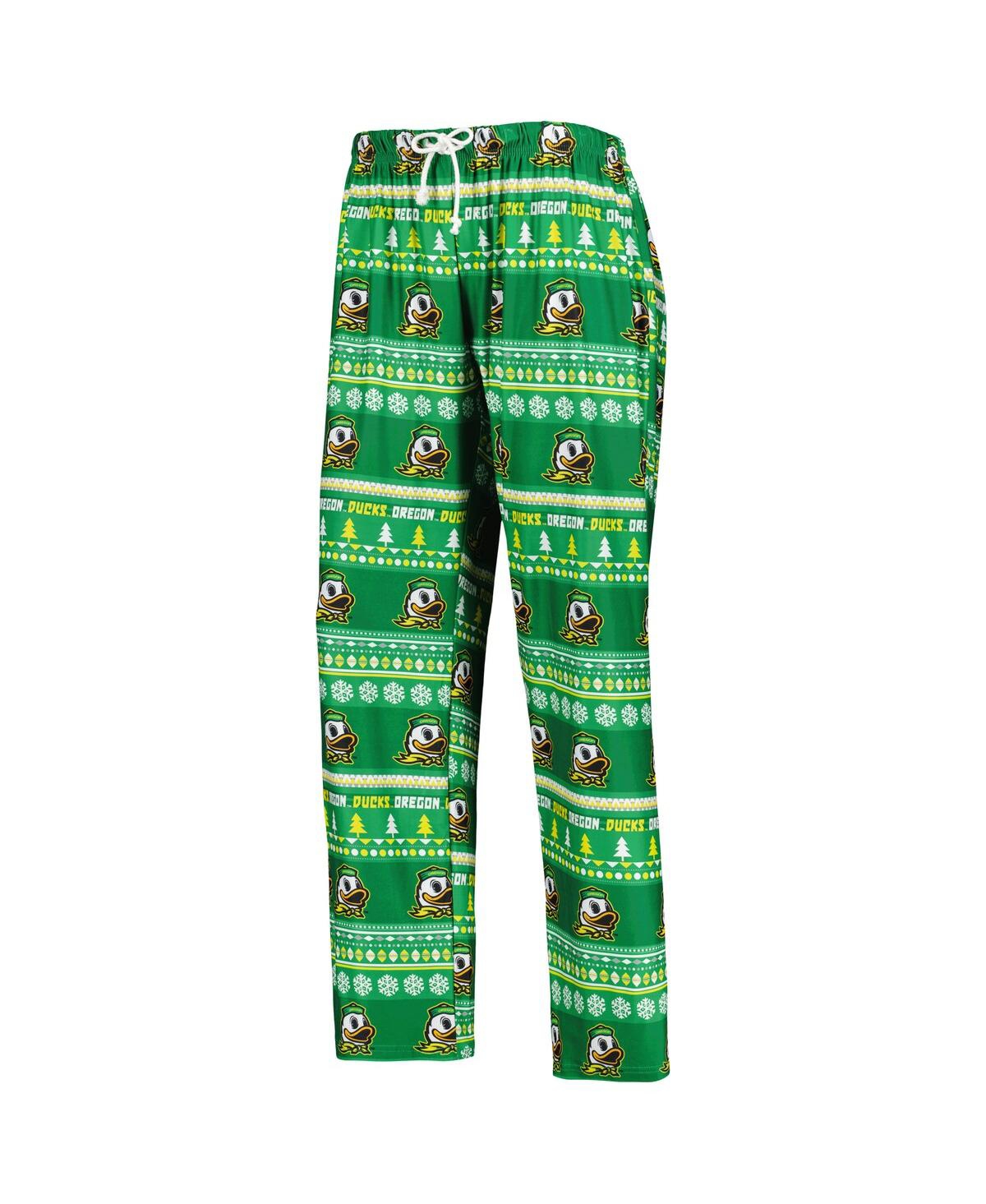 Concepts Sport Women's 2-piece Green Oregon Ducks Holiday Long Sleeve Top And Pants Sleep Set In Green