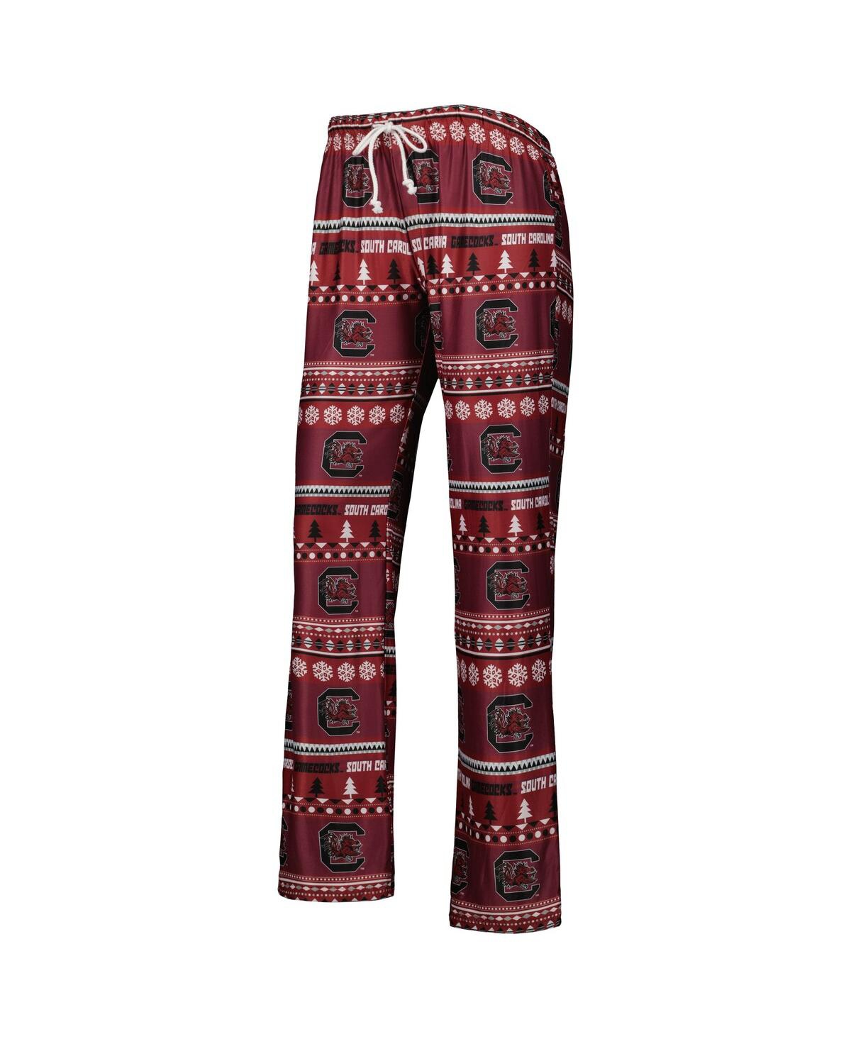 Concepts Sport Women's 2-piece Garnet South Carolina Gamecocks Holiday Long Sleeve Top And Pants Sleep Set In Burgundy