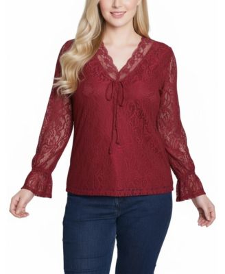 Women's Long Bell Sleeve Lace Top