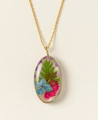 Real Flower Resin Mother and Daughter Pendant Necklace