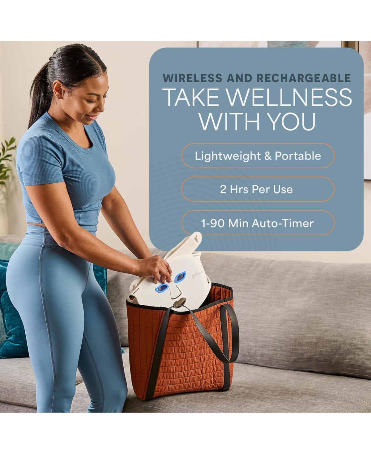 LifePro Red Light Therapy Face Mask with Neck Coverage - 3-Color Led Light Therapy for Skin Care at Home