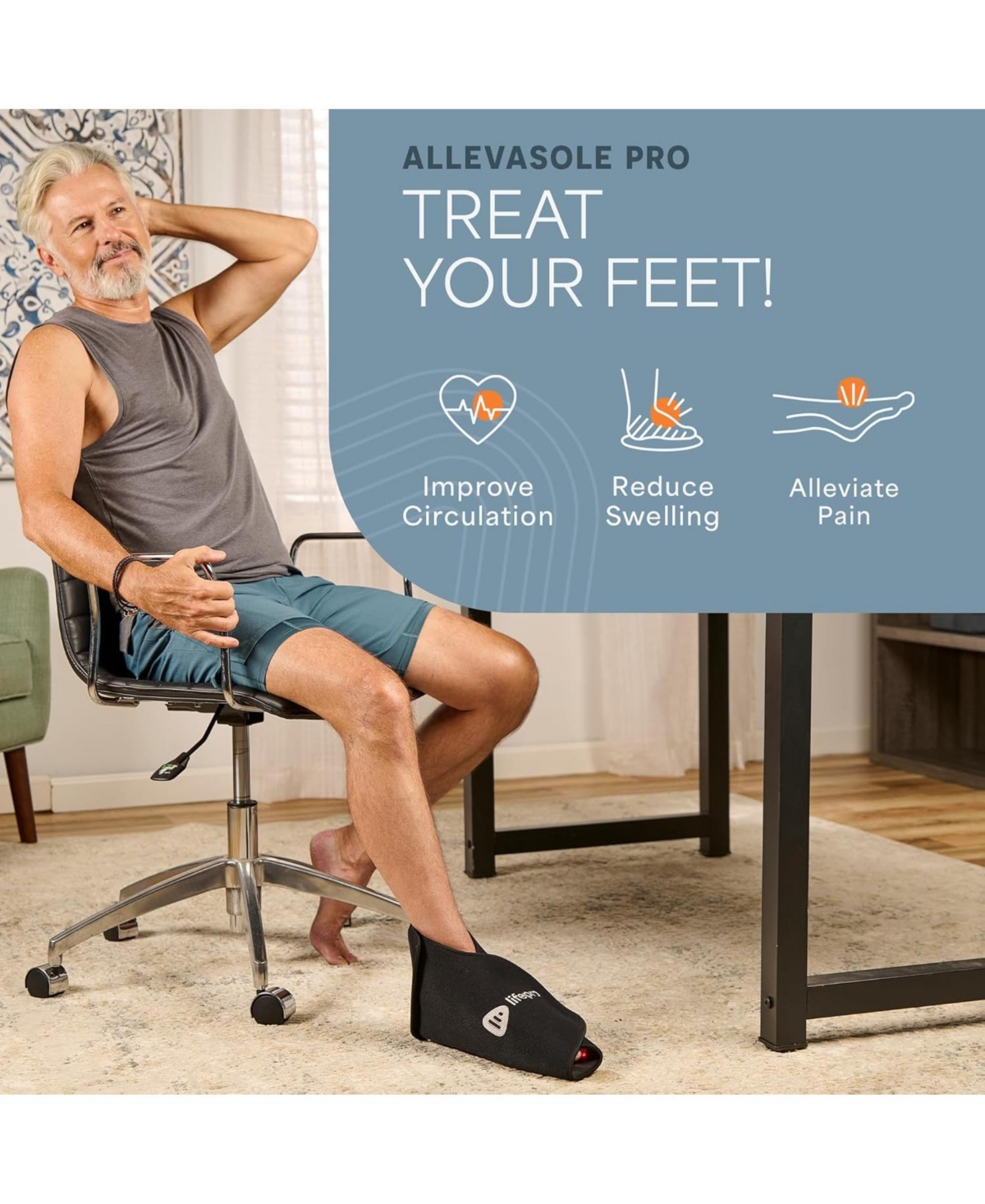 LifePro Red & Near Infrared Light Therapy Foot & Ankle Brace – Pain Relief for Feet, Ankles, and On-Demand Therapy