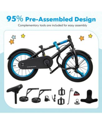 Adjustable Kids Bike with Training Wheels & Dual Brakes