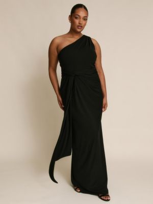 Women's One Shoulder Drape Stretch Bridesmaid Dress