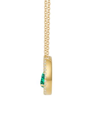 Lab-Grown Sapphire (1 ct. t.w.) & White Sapphire (1/3 ct. t.w.) Pendant Necklace in 14k Gold Over Sterling Silver (also in Ruby & Emerald)