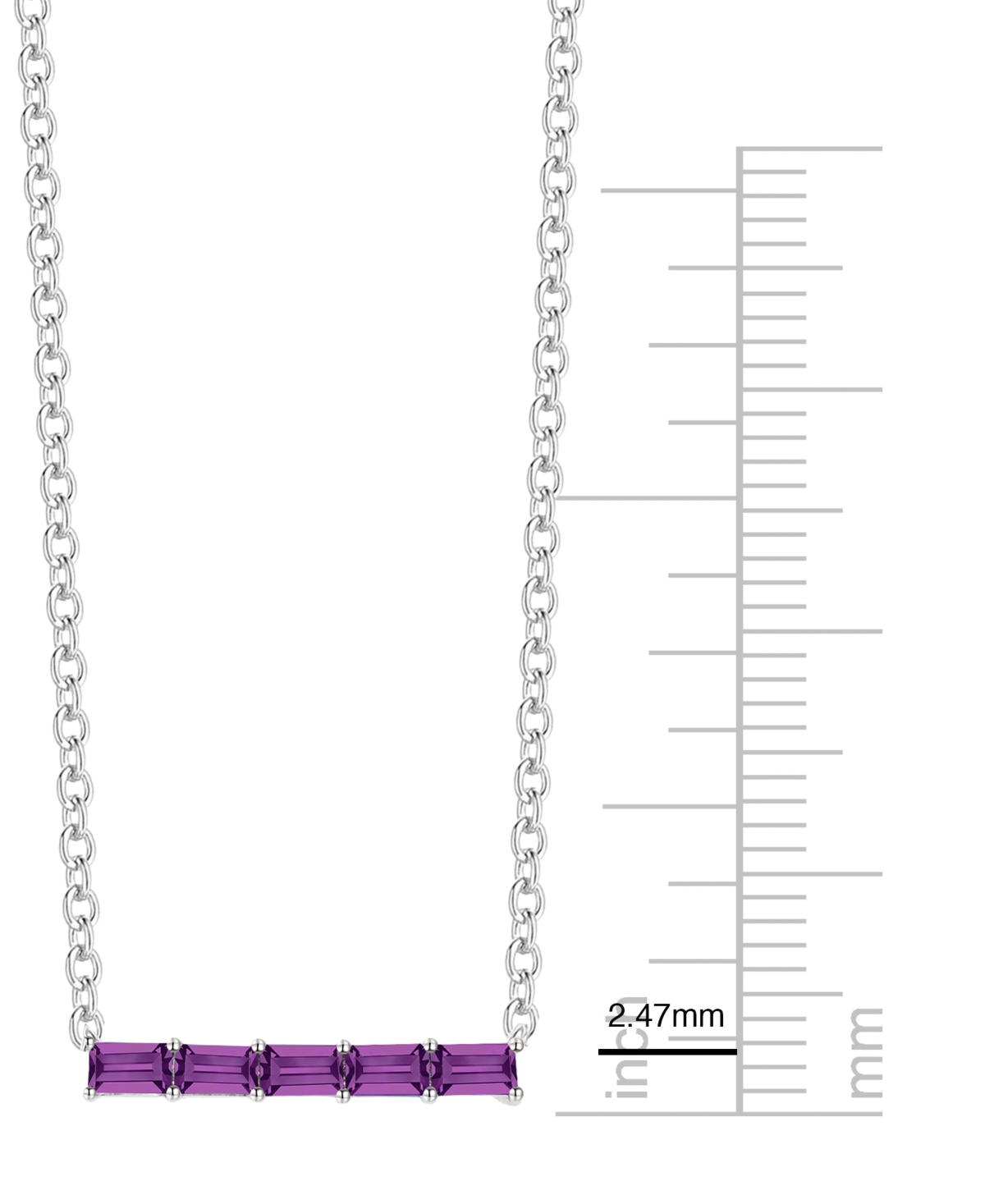 Macy's Lab-grown Sapphire (5/8 Ct. T.w.) Necklace In Sterling Silver (also In Multi-stone) In Metallic