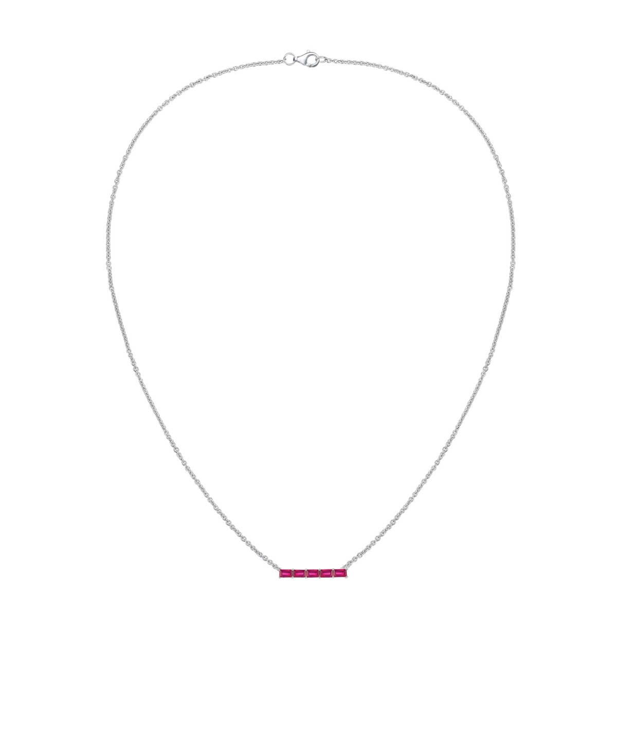 Macy's Lab-grown Sapphire (5/8 Ct. T.w.) Necklace In Sterling Silver (also In Multi-stone) In Metallic