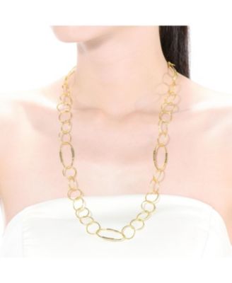 14K Gold Plated Round Trinkets Clear Cubic Zirconia Accent Necklace For Women