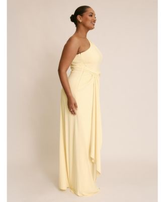 Women's One Shoulder Drape Stretch Bridesmaid Dress