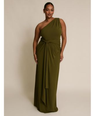 Women's One Shoulder Drape Stretch Bridesmaid Dress