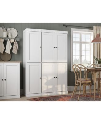 100% Solid Wood 48.5" Pantry Cabinet with Shaker Doors & Adjustable Shelves