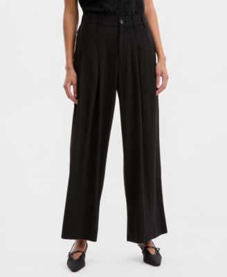 Women's High-Rise Pleated Wide-Leg Pants 