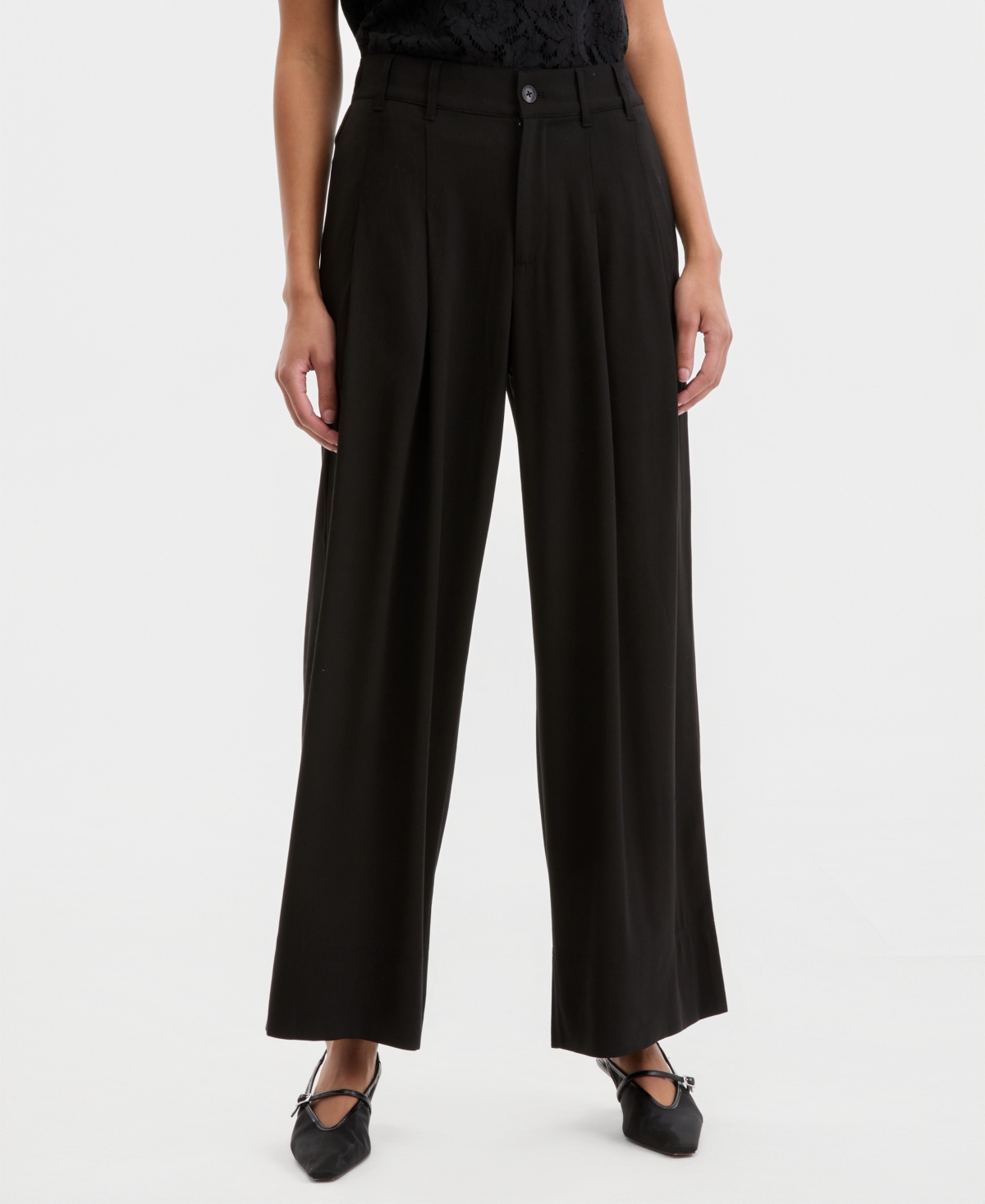 Liverpool Los Angeles Women's High-Rise Pleated Wide-Leg Pants