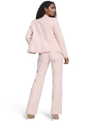 Tommy Hilfiger Womens Open Front Jacket Solid Bootcut Trouser Pants Clip Dot Ruffle Popover Top In Pink