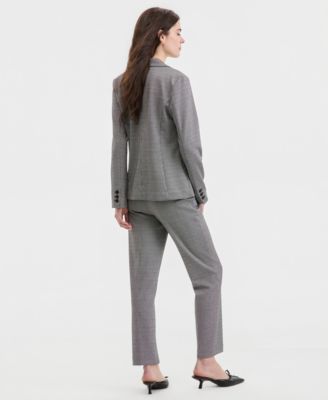 Women's Notch Collar Fitted Blazer, Sleeveless Lace Knit Top & Kayla Straight Leg Pants 