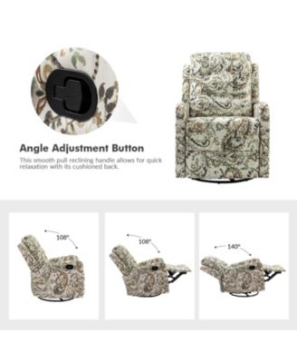 Arlette Transitional Swivel Recliner with Metal Base