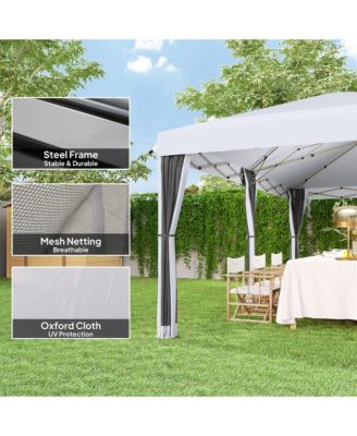 10' x 20' Pop Up Canopy with 6 Sidewall Mesh Nettings,