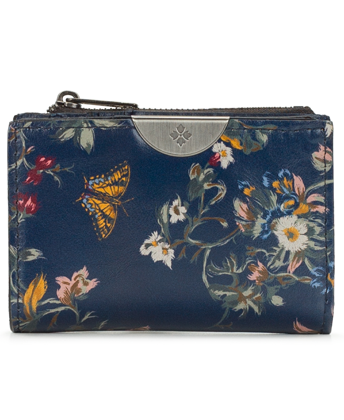 Patricia Nash Busalla Leather Bifold Zipper Wallet In Blue