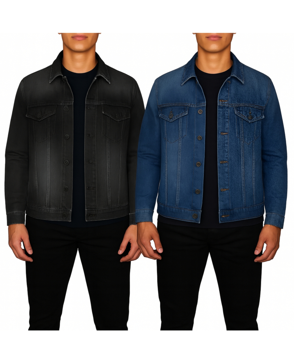 Blu Rock Men's 2-Piece Regular-Fit Classic Denim Jacket Set