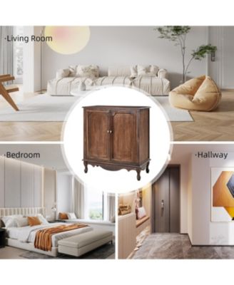 Farmhouse Pallantium 34" Tall 2-door Accent Cabinet with Adjustable Legs