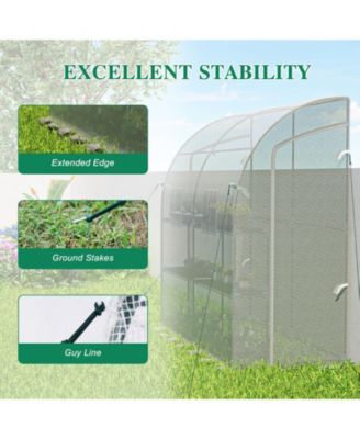 Walk-In Portable Greenhouse with Two Zipper Doors, 6.3ft x 3.3ft x 7.2ft